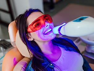 Selbyville patient getting in-office teeth whitening