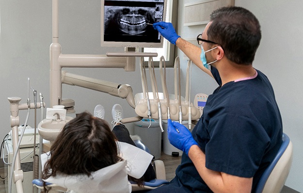 A patient at the dentist